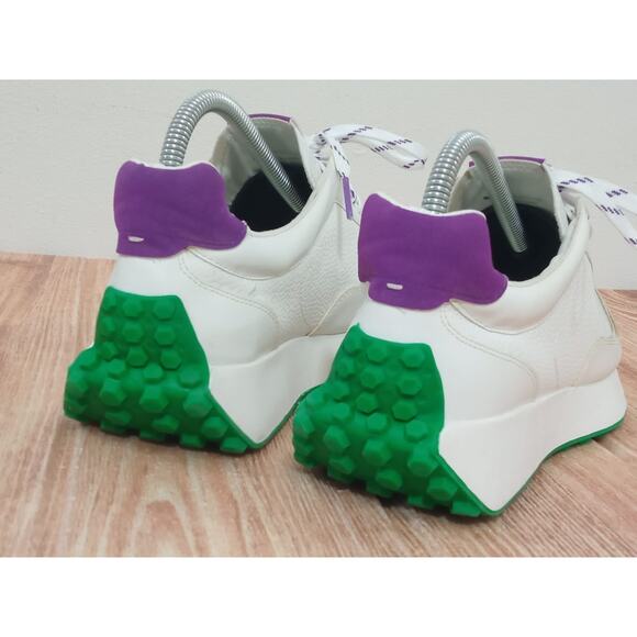 Zara Women's Sneakers Lace-Up Off White Purple Green Size EU 39 - Picture 7 of 11
